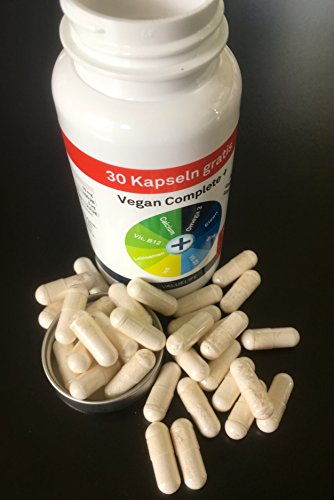 Vegan Complete+ - Vegane Vitamine, Mineralien und Omega 3 - Speziell entwickelt zur Begleitung einer veganen Lebensweise - 90 Kapseln - 5