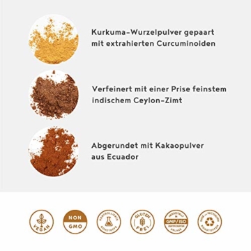 Kurkuma Ritual | Kurkuma Latte - Goldene Milch | Aus heiligem Kurkuma und konzentrierten Curcuminoiden | 300g Pulver - 5